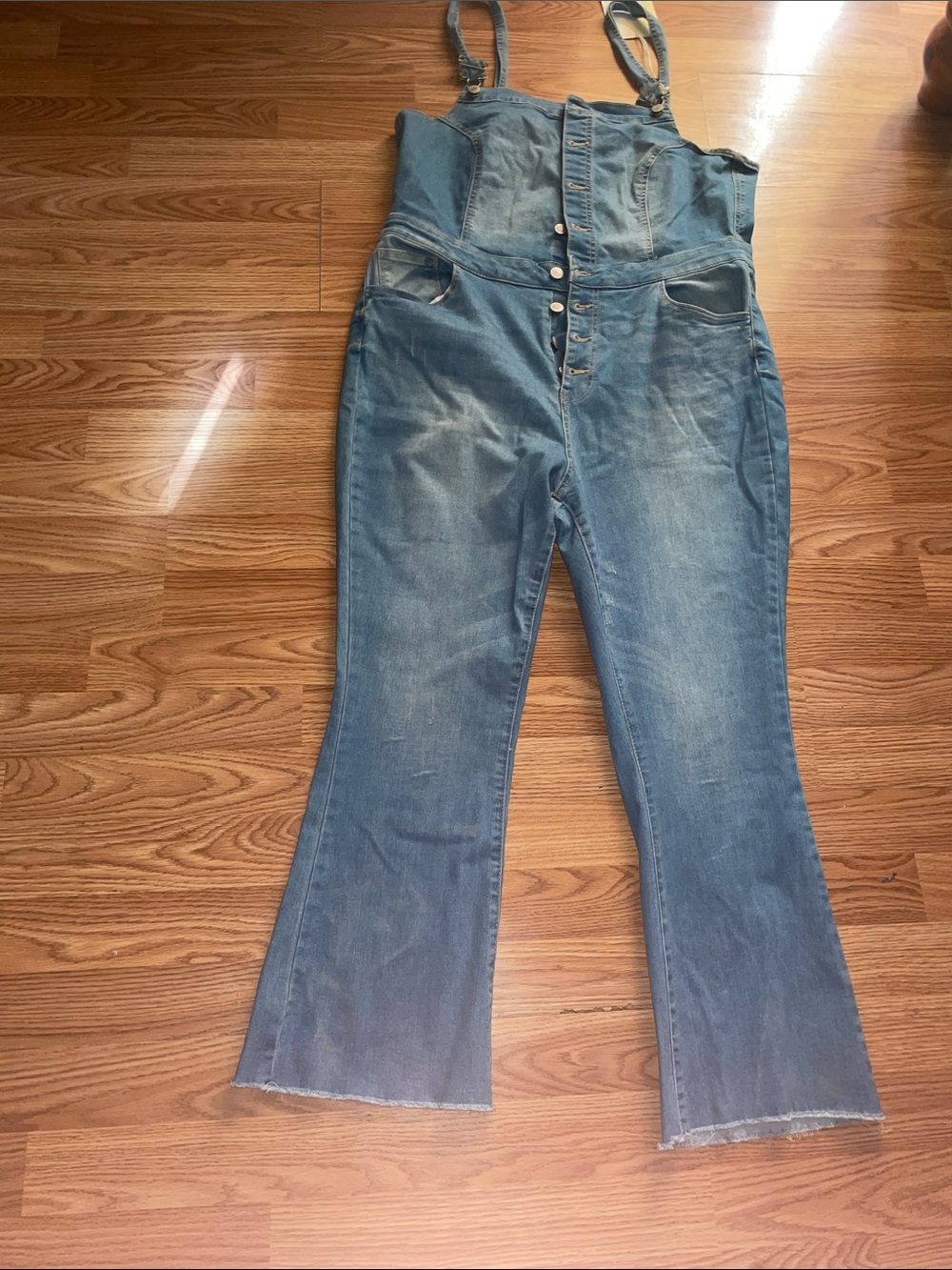 Wax Jean Light Blue Denim Button-Front Overalls